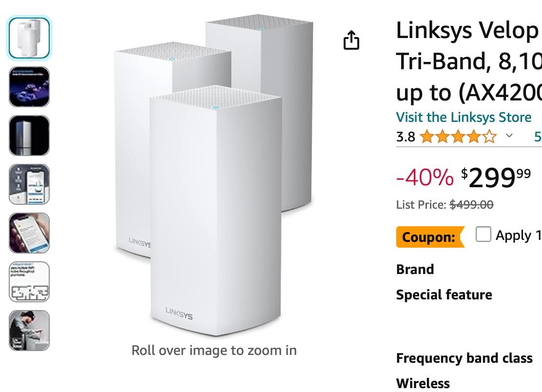 Linksys Velop WiFi 6 Router Home WiFi Mesh System