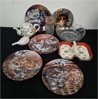 Collectible plates and vintage serving dishes