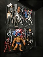 2 Tray Lot Marvel Action Figures 6 Inches.