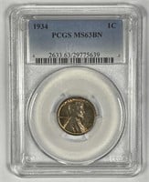 1934 Lincoln Wheat Cent PCGS MS63 BN
