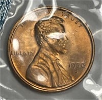 1970-S Lincoln Cent SMALL DATE Variety in Pliofilm