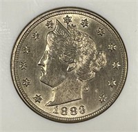 1883 Liberty Head Nickel With CENTS ANACS UNC