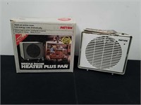 Two vintage Patton whole room heaters plus fans