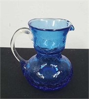 Vintage 3.75 inch crackle glass pitcher