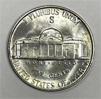 1942-S Jefferson Silver Nickel Uncirculated BU