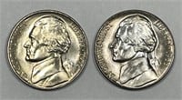 1952-S & 1953-S Jefferson Nickel Uncirculated BU