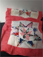 Vintage 86x70-in unfinished handmade quilt