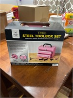 Brand new mini pink toolbox with tools