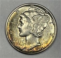 1945 Mercury Silver Dime Color Toned Uncirculated