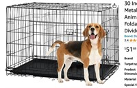 30 Inch Dog Crate for Small Dog, Metal Wire