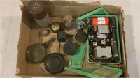 Box Vintage Radio Knobs, Parts, Oiler, Record Post