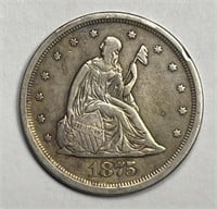 1875-S Twenty Cent Piece 20c Extra Fine XF