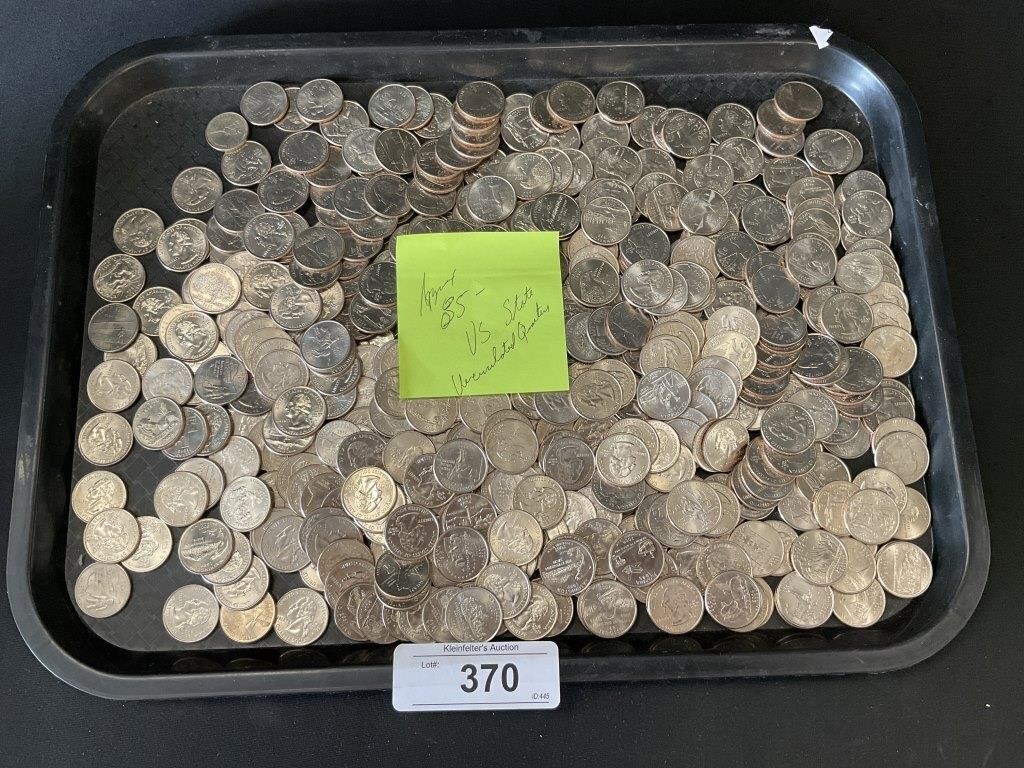 Approximately $85 Uncirculated U.S. Quarters.
