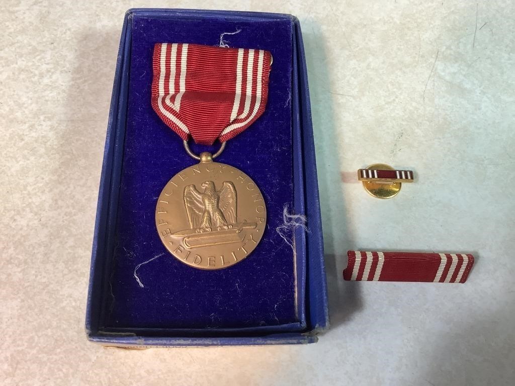 WWII Good Conduct Medal W/Lapel Pins