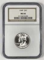 1949 Washington Silver Quarter NGC MS66
