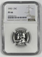 1953 Washington Silver Quarter Proof NGC PF66