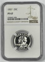 1957 Washington Silver Quarter Proof NGC PF67