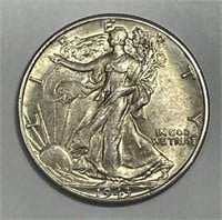1943-D Walking Liberty Silver Half AU