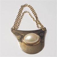 $200 Silver Pearl Brooch
