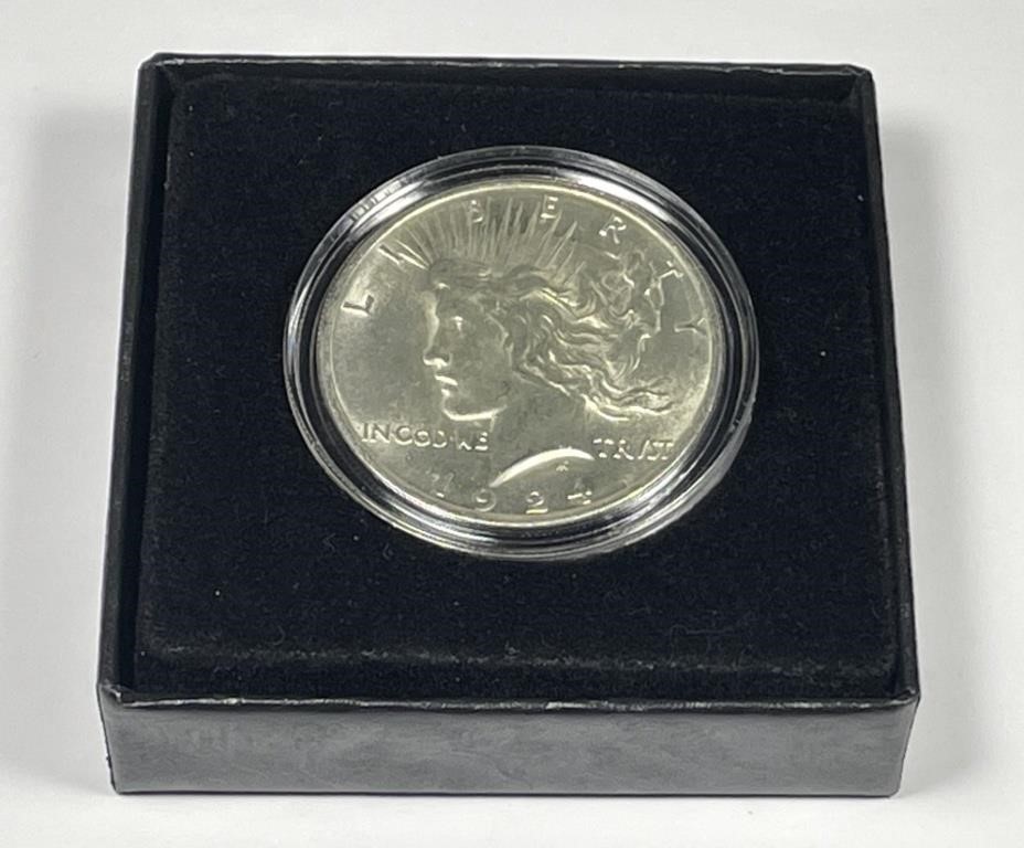 1924 Peace Silver $1 BU In Presentation Box