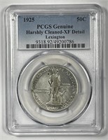 1925 Lexington Commem Silver Half PCGS XF details