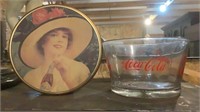 Vintage Coca-Cola Tin & Glass Bowl