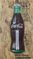 Metal Coca-Cola Thermometer Bottle Sign