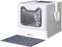 Medario Cat Litter Box With Mat And Scoop, Large