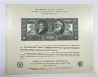 1976 ANA BEP Intaglio Souvenir Card 1896 $1