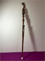 Carved Wood African Style Cane
