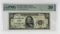 1929 $50 Federal Reserve Bank Chicago PMG VF30