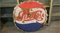 Large Vintage Metal Pepsi-Cola Bottle Cap Sign