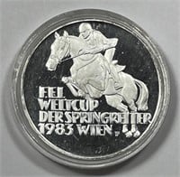 AUSTRIA: 1983 Silver 500 Schillings Horseman Proof