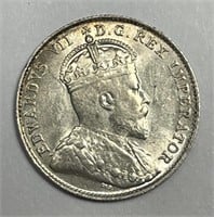 CANADA: 1902-H Silver 10 Cents Uncirculated UNC