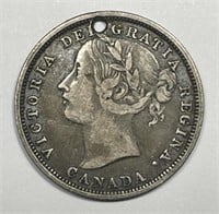 CANADA: 1858 Silver Twenty Cents 20c 1st Year det.