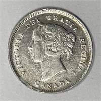 CANADA: 1899 Silver 5 Cents Very Fine VF details