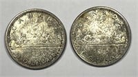 CANADA: 1965 Silver Dollar $1 Uncirculated Pair