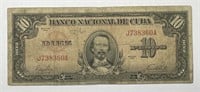 CUBA: 1949 Ten Pesos 10P Currency Note Circulated