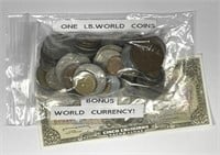 WORLD: One Pound Of Foreign Coins + Bonus