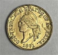 1861 Confederate Cent Bashlow Restrike Goldine