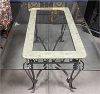 11 - GLASS TOP DINING TABLE 72"L