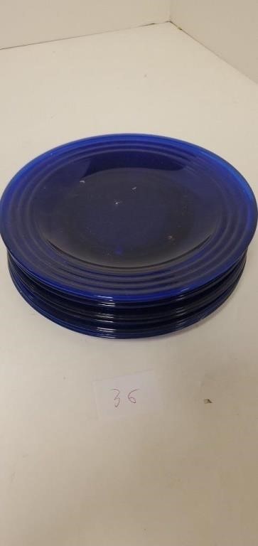 Set Of 8 Blue Plates