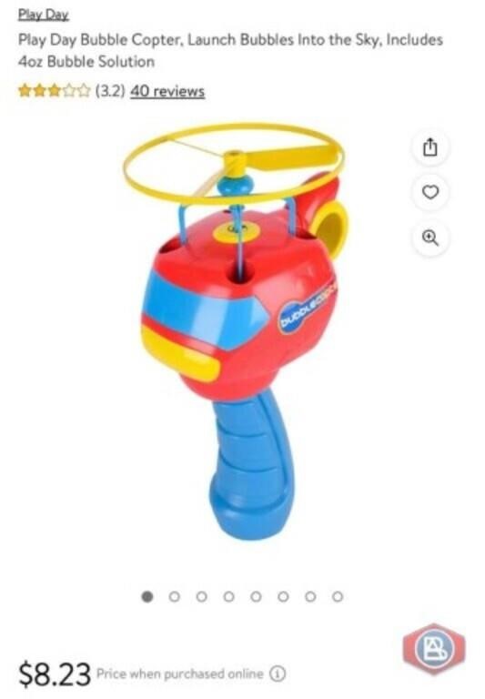New (80 pcs) Play Day Play Day Bubble Copter,