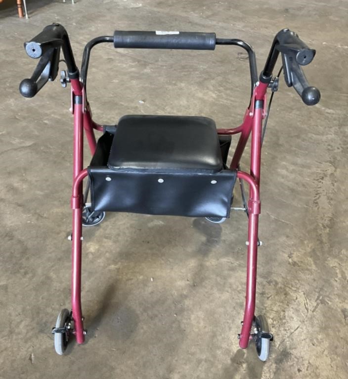 Wheeled Walker With Seat and Brake.
