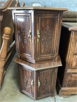 Pair of Solid Sofa Table Cabinets.