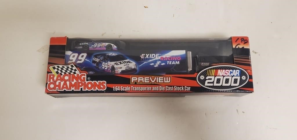 1:64 Scale Transporter And Die Cast Stock Car