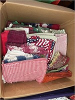 Box lot of linens and towels