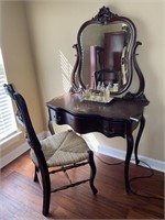 Antique vanity and chair