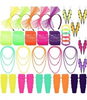 30 Pieces Women's 80s Outfit Costume Accessories