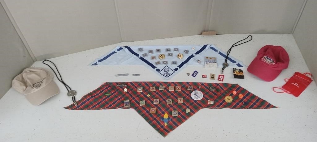 SCOUTS GEAR-SCARFS,HATS,PINS,PATCHES ETC